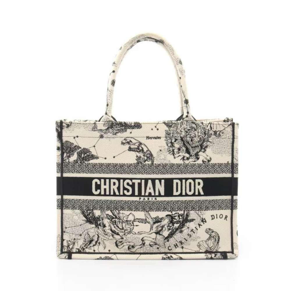 Christian Dior BOOK TOTE Zodiac Bag Canvas Ivory White Black
